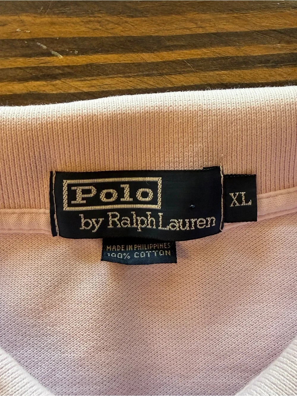 Ralph Lauren Men’s Pale Pink Polo with Navy Pony